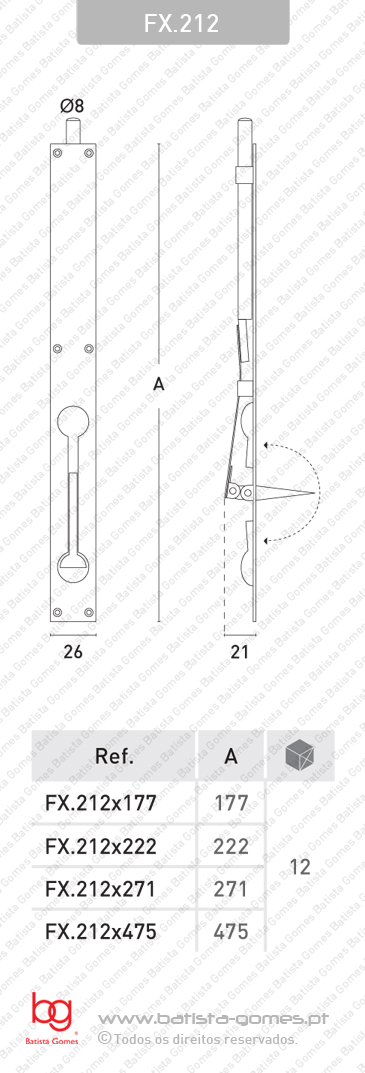 Fecho embutir alavanca